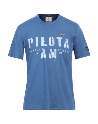 Aeronautica Militare Man T-shirt Blue Size Xxl Cotton