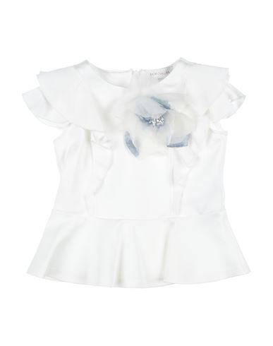 Monnalisa Toddler Girl Top Ivory Size 6 Viscose, Elastane, Polyester In White