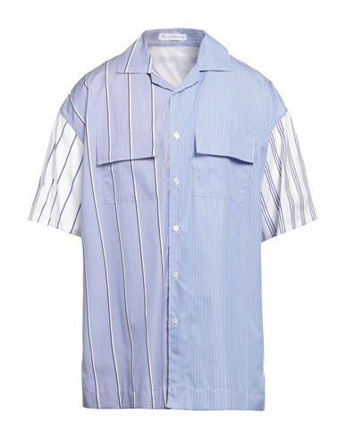 Shop Jw Anderson Man Shirt Light Blue Size 40 Cotton, Polyester