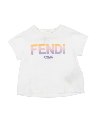 Shop Fendi Newborn Girl T-shirt White Size 3 Cotton