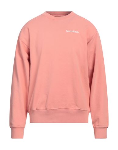 Shop Sporty And Rich Sporty & Rich Man Sweatshirt Salmon Pink Size L Cotton