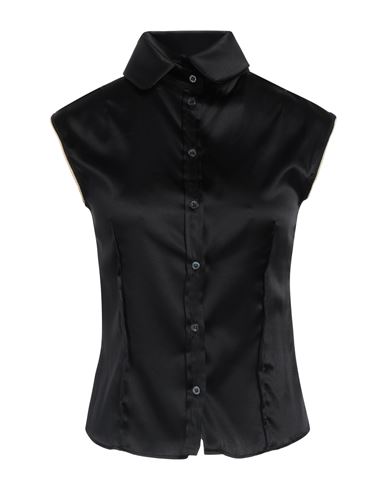 John Richmond Woman Shirt Black Size 6 Silk, Polyamide, Elastane