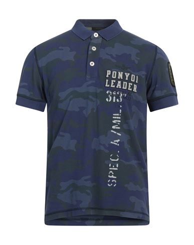 Aeronautica Militare Man Polo Shirt Midnight Blue Size M Cotton