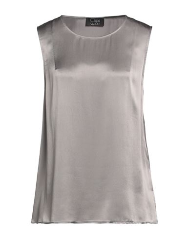 Clips Woman Top Grey Size M Acetate, Silk In Gray