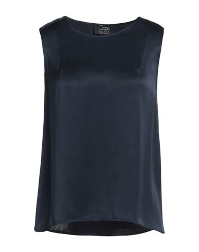 Clips Woman Top Midnight Blue Size Xs Acetate, Silk