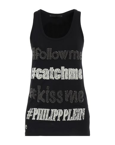 Philipp Plein Woman Tank Top Black Size S Cotton