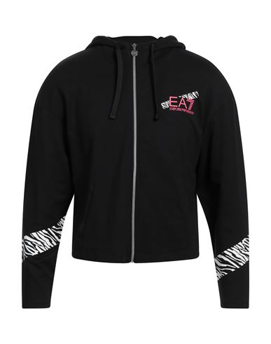 Ea7 Man Sweatshirt Black Size L Cotton, Modal, Elastane