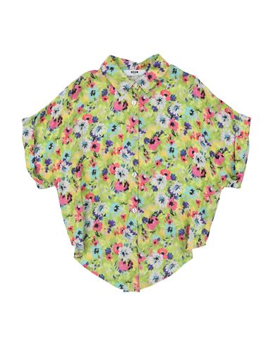 Shop Msgm Toddler Girl Shirt Acid Green Size 4 Viscose