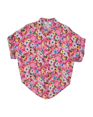 Shop Msgm Toddler Girl Shirt Fuchsia Size 6 Viscose In Pink