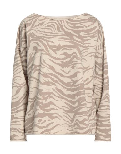 Juvia Woman Sweatshirt Beige Size S Cotton, Polyester