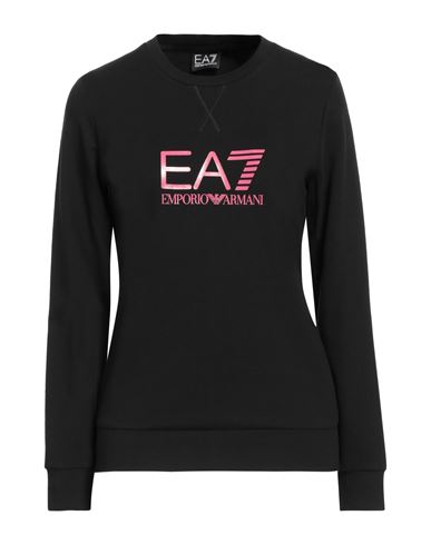 Ea7 Woman Sweatshirt Black Size Xs Cotton, Elastane