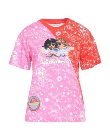 Napapijri Woman T-shirt Fuchsia Size S Cotton In Pink