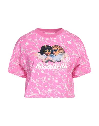 Napapijri Woman T-shirt Fuchsia Size M Cotton In Pink