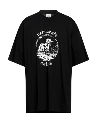 Vetements Man T-shirt Black Size Xl Cotton