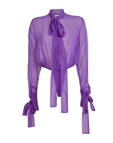Laquan Smith Woman Bodysuit Purple Size M Silk