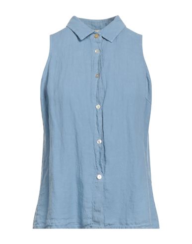 Homeward Clothes Woman Shirt Light Blue Size 10 Linen