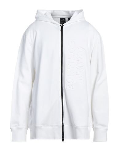 Armani Exchange Man Sweatshirt White Size Xxl Cotton, Elastane
