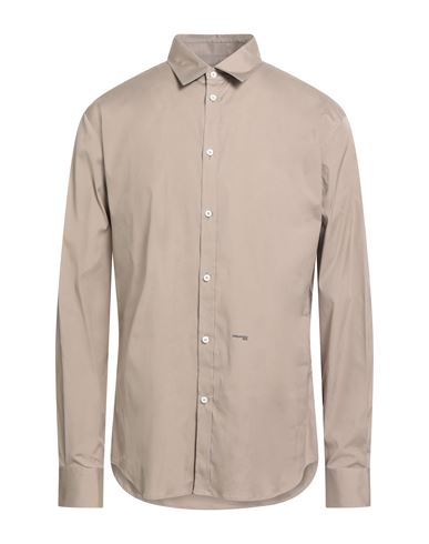 Dsquared2 Man Shirt Taupe Size 42 Cotton, Elastane In Neutral