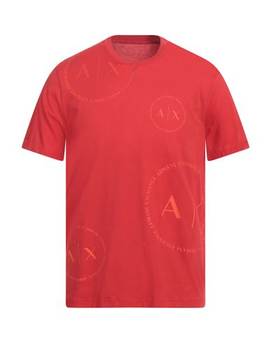 Armani Exchange Man T-shirt Tomato Red Size L Cotton In Tomato Red