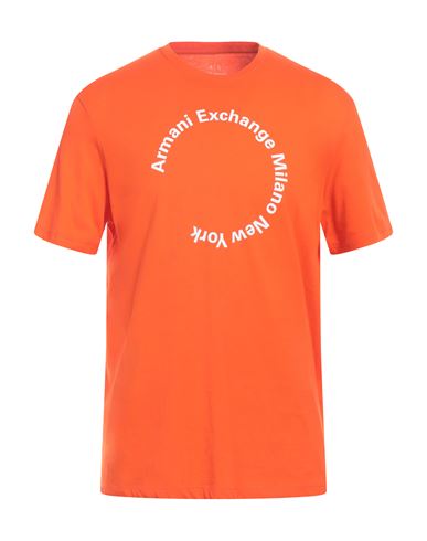Armani Exchange Man T-shirt Orange Size Xl Cotton