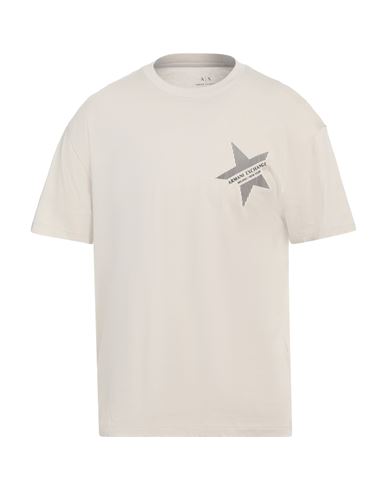 Armani Exchange Man T-shirt Beige Size S Cotton In Beige