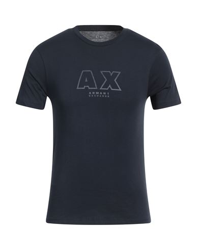 Shop Armani Exchange Man T-shirt Navy Blue Size Xs Cotton