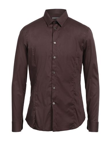 Shop Grey Daniele Alessandrini Man Shirt Dark Brown Size 15 ½ Cotton, Elastane