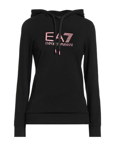 Ea7 Woman Sweatshirt Black Size Xs Cotton, Elastane