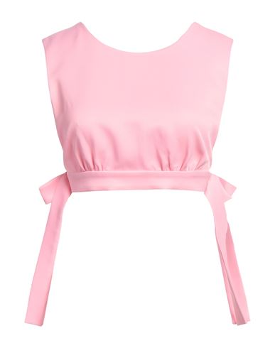 Msgm Woman Top Pink Size 10 Viscose In Pink