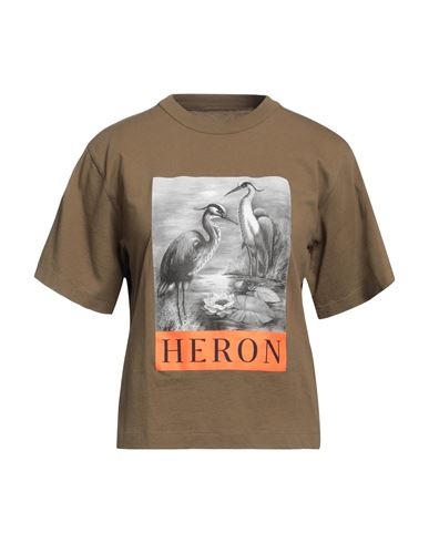 Heron Preston Woman T-shirt Military Green Size M Cotton