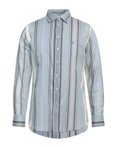 Etro Man Shirt Pastel Blue Size 17 ½ Linen, Cotton