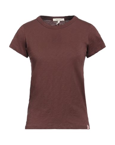 Rag & Bone Woman T-shirt Dark Brown Size Xl Organic Cotton In Brown