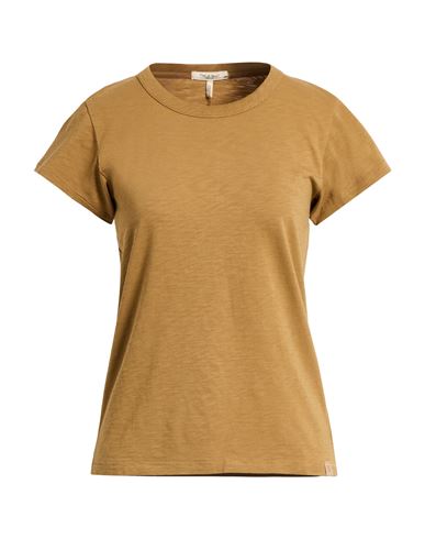 Rag & Bone Woman T-shirt Camel Size L Pima Cotton In Brown