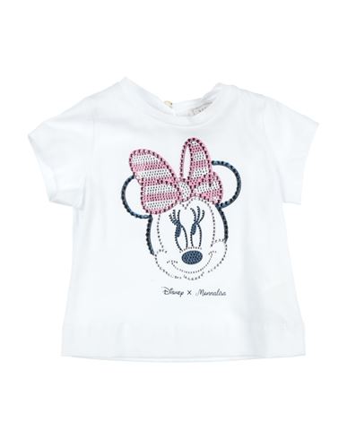 Shop Monnalisa Newborn Girl T-shirt White Size 3 Cotton
