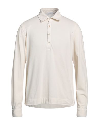 Boglioli Man Polo Shirt Ivory Size L Cotton, Elastane In White