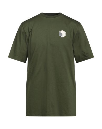 Roberto Cavalli Man T-shirt Military Green Size L Cotton