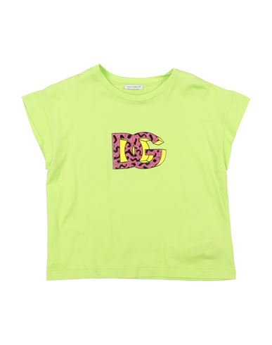Dolce & Gabbana Babies'  Toddler Girl T-shirt Light Green Size 4 Cotton, Polyurethane, Polyester In Yellow