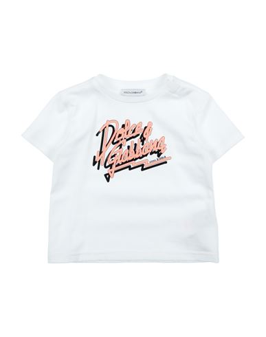 Shop Dolce & Gabbana Newborn Girl T-shirt White Size 3 Cotton, Polyurethane