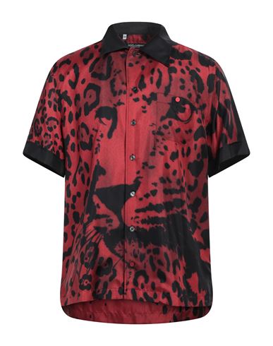 Shop Dolce & Gabbana Man Shirt Burgundy Size 15 ¾ Cotton In Red