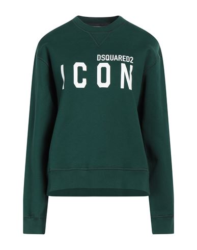 Shop Dsquared2 Woman Sweatshirt Green Size Xs Cotton