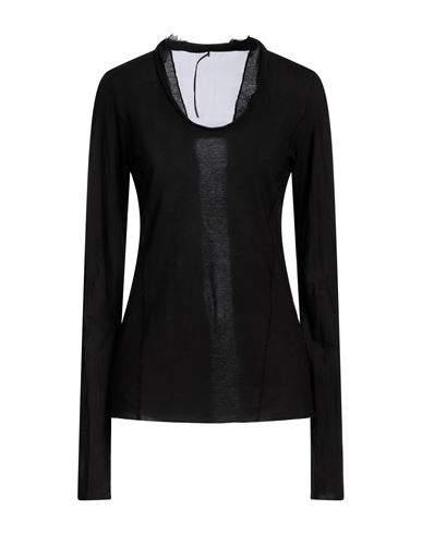 Masnada Woman T-shirt Black Size 4 Cotton, Silk
