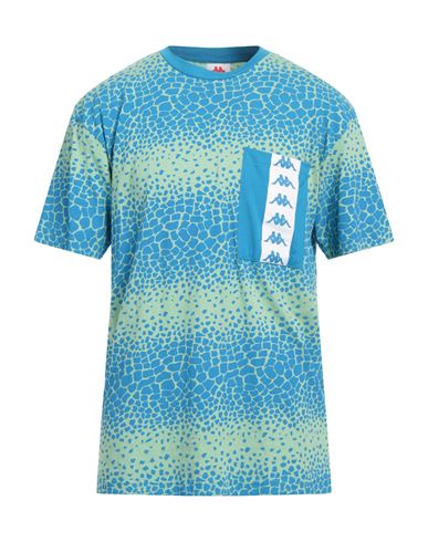 Kappa Man T-shirt Turquoise Size L Cotton In Blue