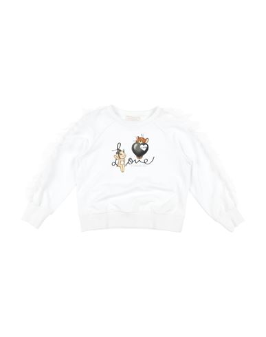 Shop Monnalisa Toddler Girl Sweatshirt White Size 6 Cotton, Elastane, Polyester