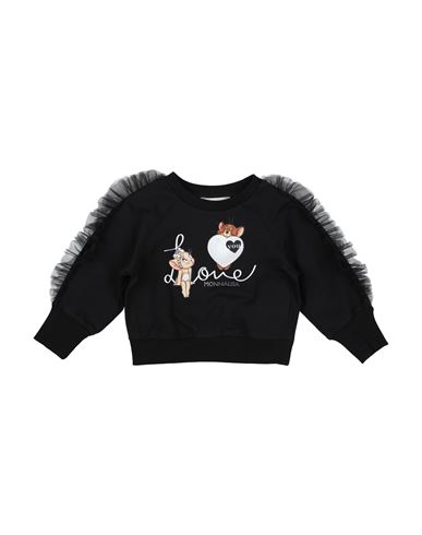 Shop Monnalisa Toddler Girl Sweatshirt Black Size 5 Cotton, Elastane, Polyester