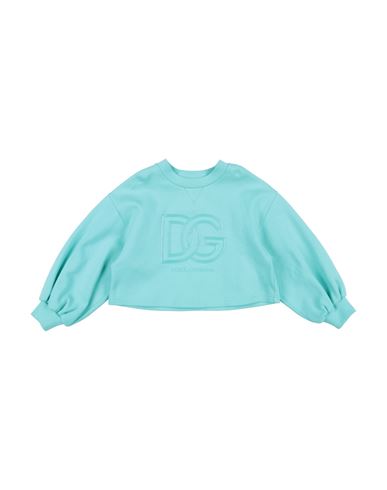 Shop Dolce & Gabbana Toddler Girl Sweatshirt Turquoise Size 3 Cotton, Elastane In Blue