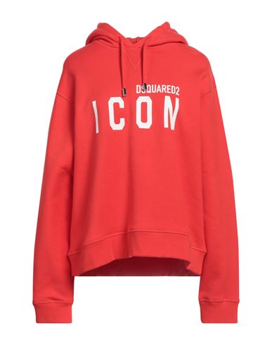 Dsquared2 Woman Sweatshirt Tomato Red Size L Cotton, Elastane In Tomato Red