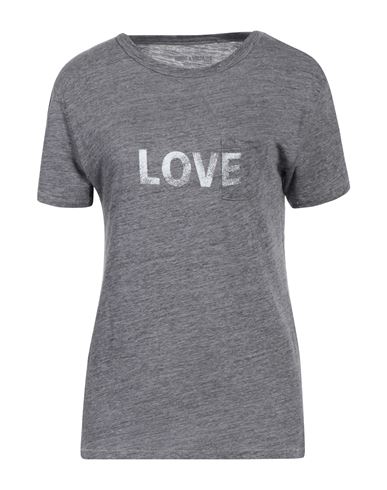 Zadig & Voltaire Woman T-shirt Lead Size S Linen, Polyamide In Grey