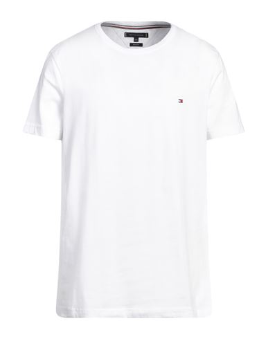 Tommy Hilfiger Man T-shirt White Size Xl Cotton, Elastane