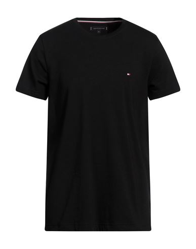 Tommy Hilfiger Man T-shirt Black Size Xl Cotton, Elastane
