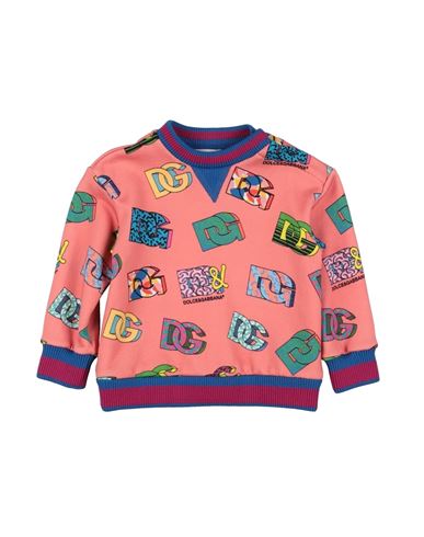 Shop Dolce & Gabbana Newborn Boy Sweatshirt Salmon Pink Size 3 Cotton, Elastane
